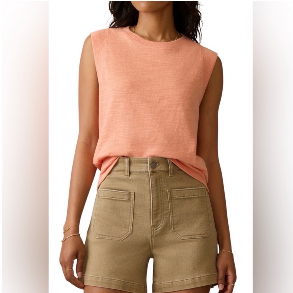 Faherty Sunwashed Muscle Tank Peach Medium